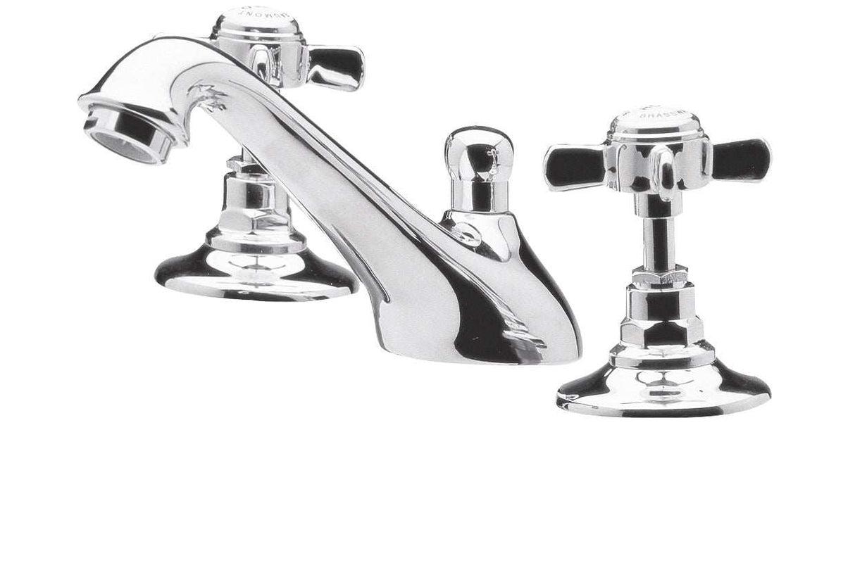Nuie Beaumont Chrome Traditional 3 Tap Hole Basin Mixer - I307X