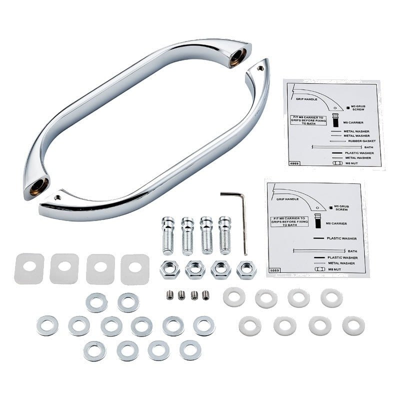 Ideal Standard Bath Hand Grips 188mm - Chrome - S1593AA - TAP 'N' SHOWER