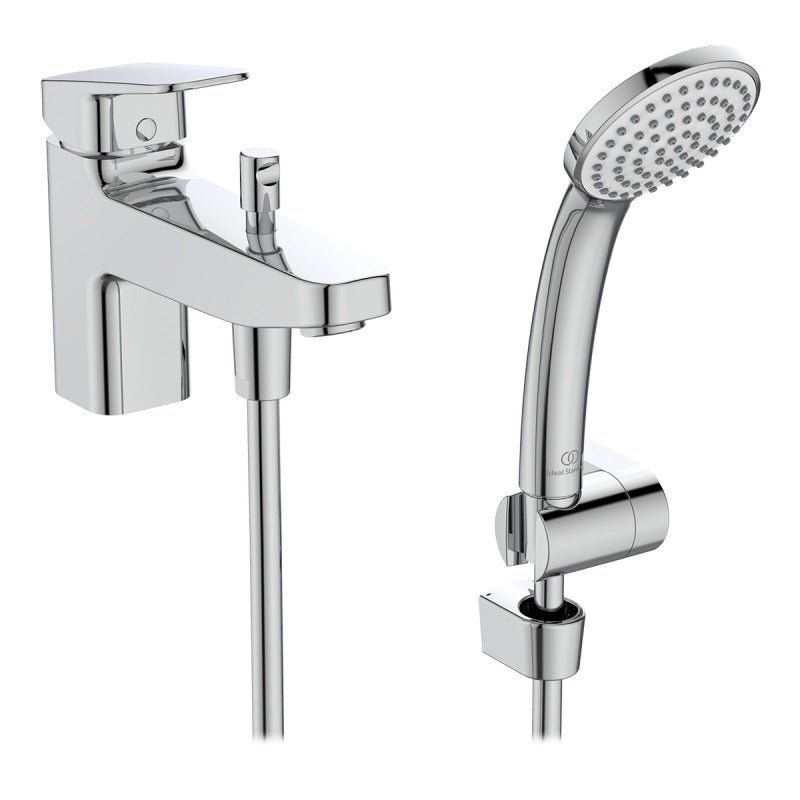 Ideal Standard Ceraplan Chrome Single Lever Bath Shower Mixer with Shower Set - BD267AA - TAP 'N' SHOWER