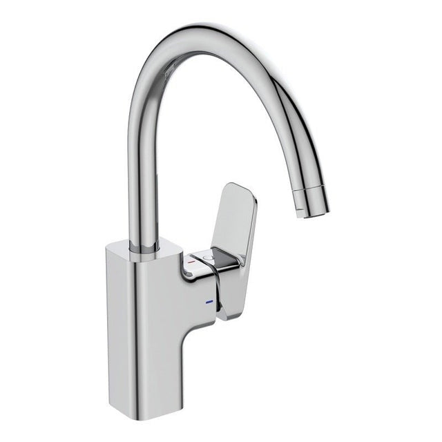 Ideal Standard Ceraplan Chrome Single Lever High Tubular Spout Kitchen Mixer - BD336AA - TAP 'N' SHOWER