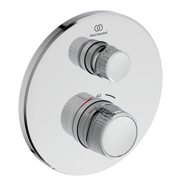 Ideal Standard Ceratherm Navigo Built In Thermostatic 1 Outlet Round Shower Mixer - Chrome - A7295AA - TAP 'N' SHOWER