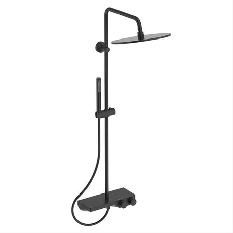 Ideal Standard Ceratherm S200 Thermo Shelf Shower System 300 Head; Stick handspray 1.75m Hose - Silk Black - A7631XG - TAP 'N' SHOWER