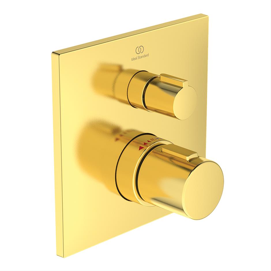 Ideal Standard Ceratherm T100 Built - In Thermostatic Showers - Brushed Gold - A6956A2 - TAP 'N' SHOWER