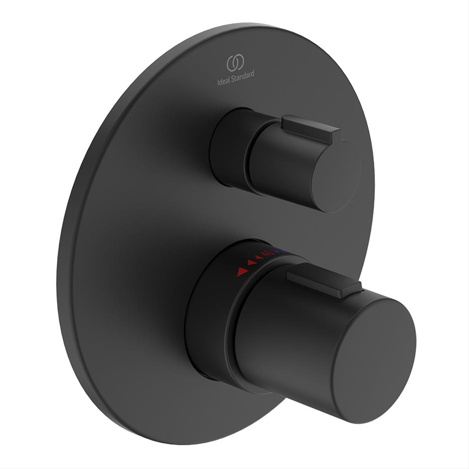 Ideal Standard Ceratherm T100 Built - In Thermostatic Showers - Silk Black - A5813XG - TAP 'N' SHOWER