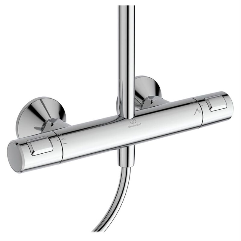Ideal Standard Ceratherm T25+ Thermostatic Bar Shower Mixer with Shower Kit and Fixed Head - Chrome - A7211AA - TAP 'N' SHOWER