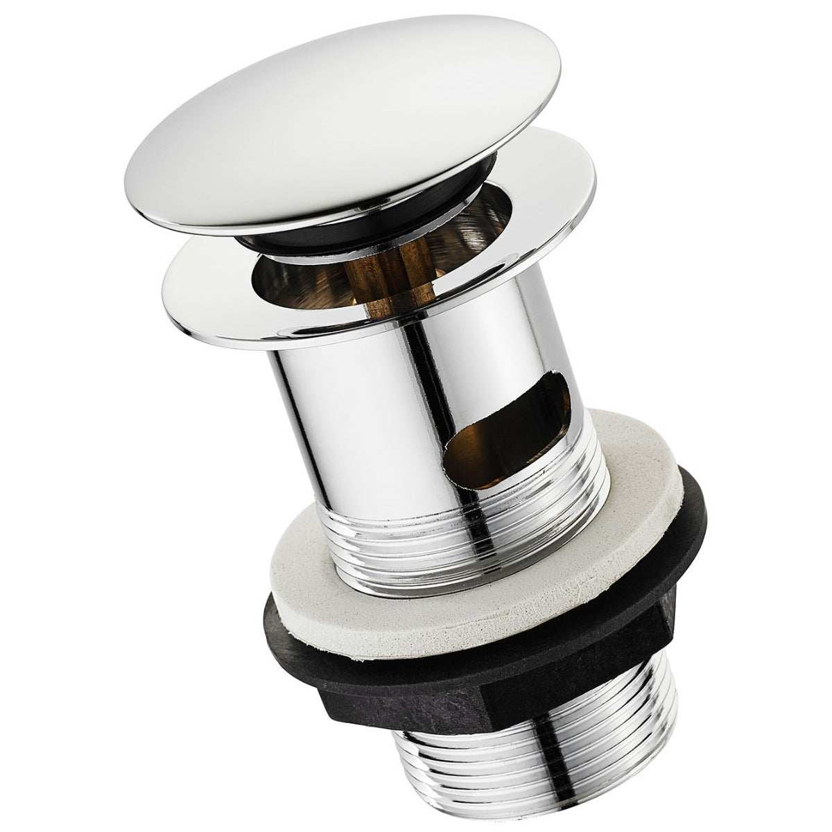 Ideal Standard modern chrome click plug basin waste with 80mm tail for basins with overflow