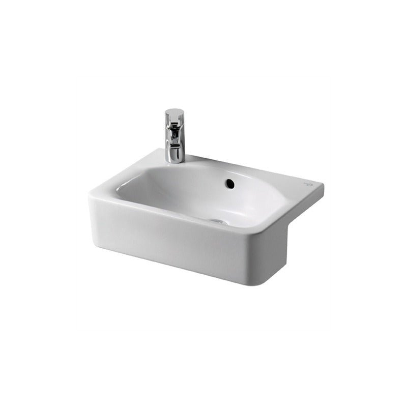 Ideal Standard Concept Cube White 500mm Semi - Recessed 1TH LH Basin - E779801 - TAP 'N' SHOWER