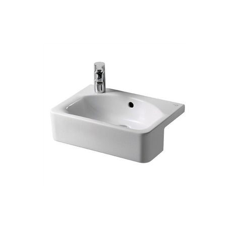 Ideal Standard Concept Cube White 500mm Semi - Recessed 1TH LH Basin - E779801 - TAP 'N' SHOWER