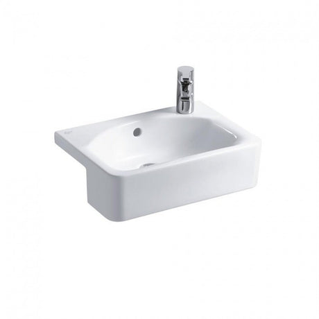 Ideal Standard Concept Cube White 500mm Semi - Recessed 1TH RH Basin - E779901 - TAP 'N' SHOWER