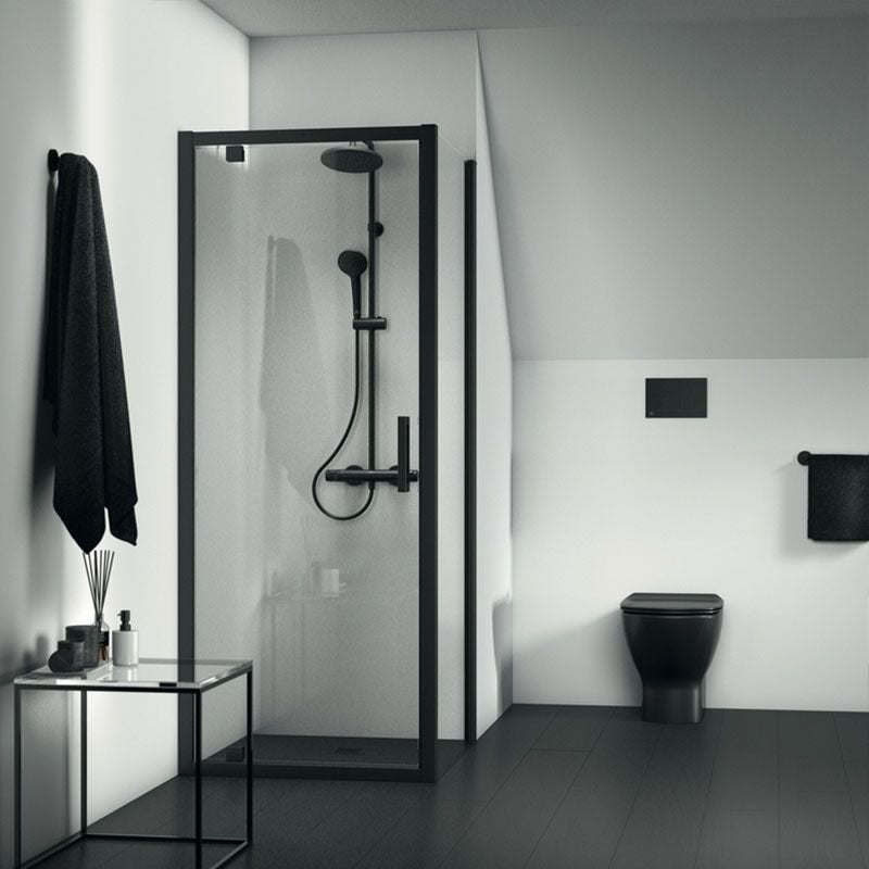 Ideal Standard Connect 2 800mm Pivot Shower Door - Silk Black - K9392V3 - TAP 'N' SHOWER
