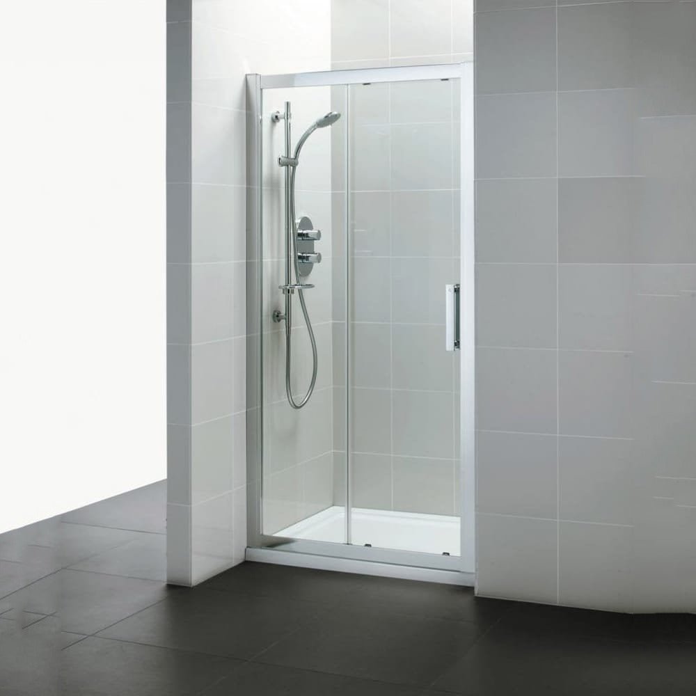Ideal Standard Connect 2 Slider Door Idealclean Clear Glass 1100mm - Bright Silver Finish - K9395EO - TAP 'N' SHOWER