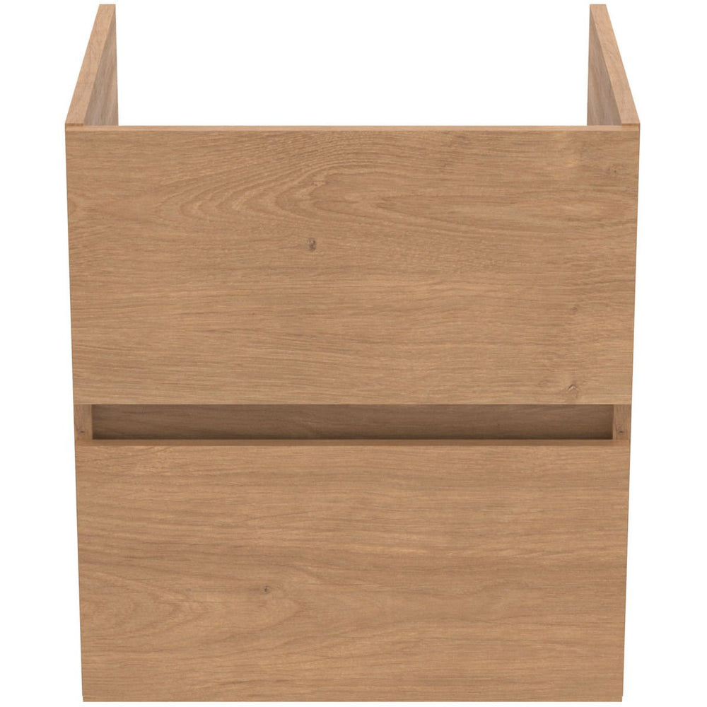 Ideal Standard Eurovit+ Wall Mounted Vanity Unit with 2 Drawers 500mm - Natural Oak - R0256Y8 - TAP 'N' SHOWER