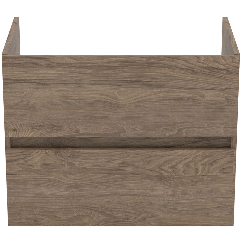 Ideal Standard Eurovit+ Wall Mounted Vanity Unit with 2 Drawers 700mm - Flint Hickory - R0261Y9 - TAP 'N' SHOWER
