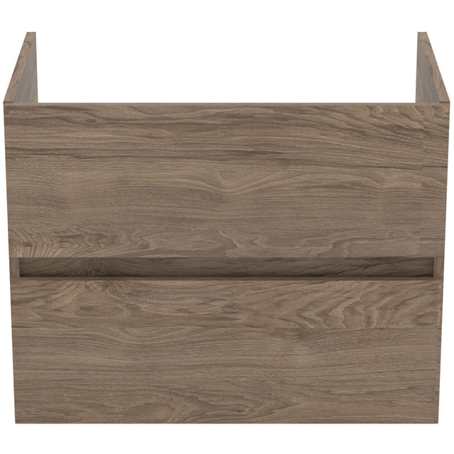Ideal Standard Eurovit+ Wall Mounted Vanity Unit with 2 Drawers 700mm - Flint Hickory - R0261Y9 - TAP 'N' SHOWER