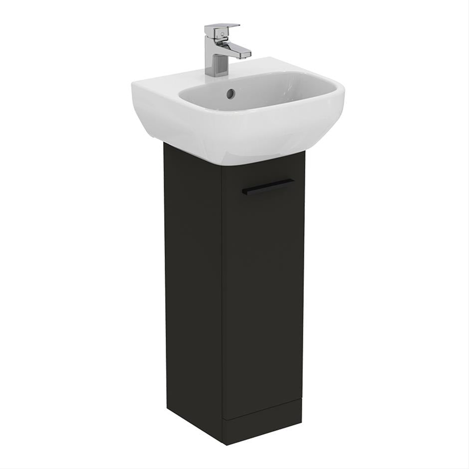 Ideal Standard I.life A 1 Door Pedestal Washbasin Unit 23cm - Matt Carbon Grey - T5266NV - TAP 'N' SHOWER