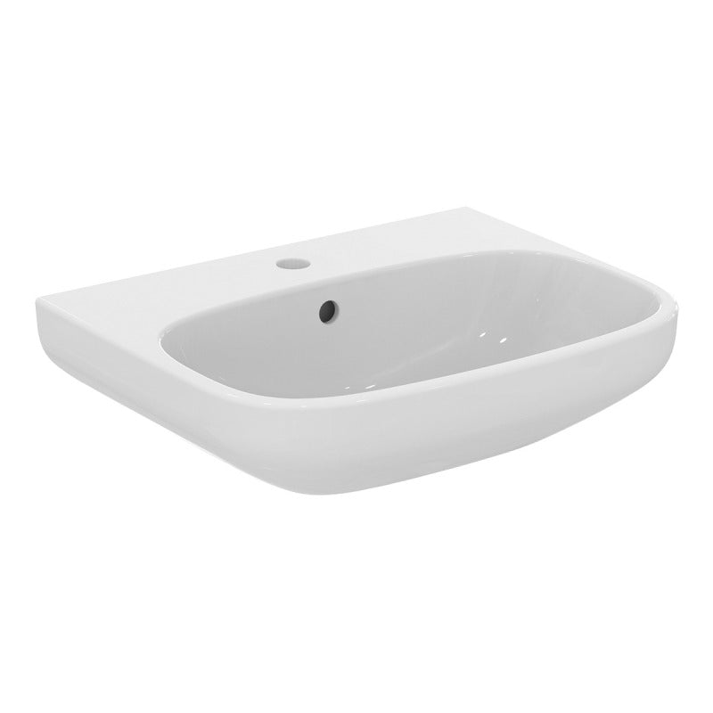 Ideal Standard i.Life white gloss vitreous china washbasin with 1 tap hole and overflow 550mm