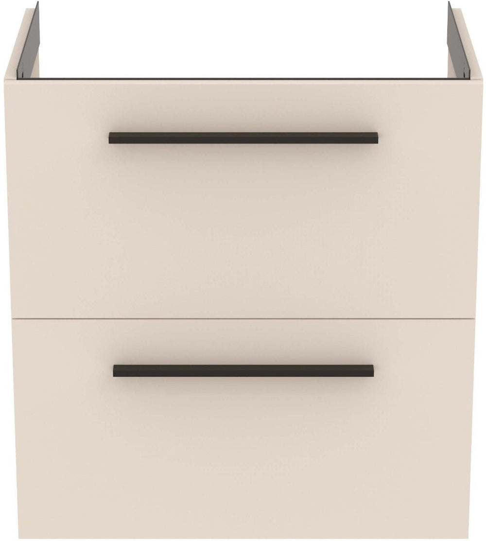 Ideal Standard i.life Compact Wall Hung Vanity Unit 2 Drawers 600mm - Sand Beige Matt - T5293NF - TAP 'N' SHOWER