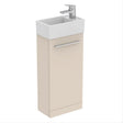 Ideal Standard i.life S 350mm 1 Door Vanity Unit ONLY (Handles Sold Separately) - Matt Sandy Beige - T5303NF - TAP 'N' SHOWER