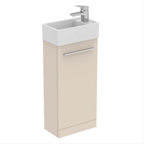 Ideal Standard i.life S 350mm 1 Door Vanity Unit ONLY (Handles Sold Separately) - Matt Sandy Beige - T5303NF - TAP 'N' SHOWER
