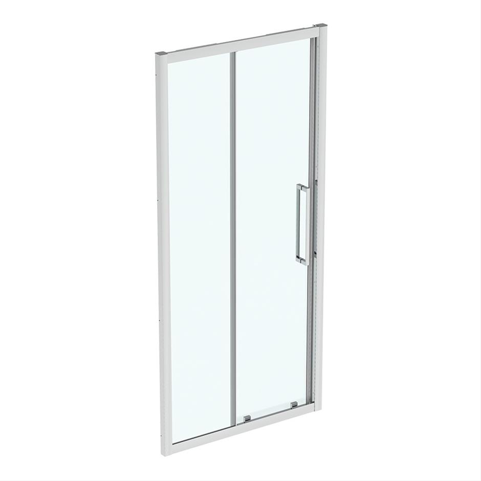 Ideal Standard IS i.life Slider Door With Idealclean Clear Glass 1000mm - Bright Silver - T4967EO - TAP 'N' SHOWER