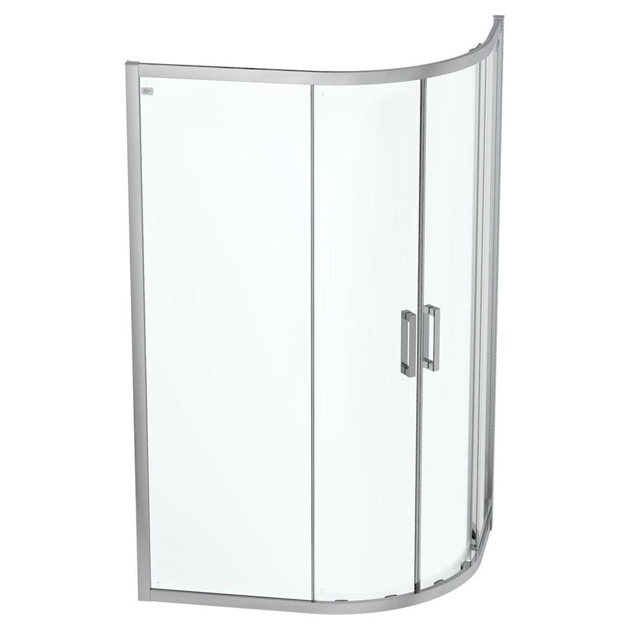 Ideal Standard Connect 2 Offset Quadrant 1200 X 900mm - Bright Silver Finish - K9575EO - TAP 'N' SHOWER