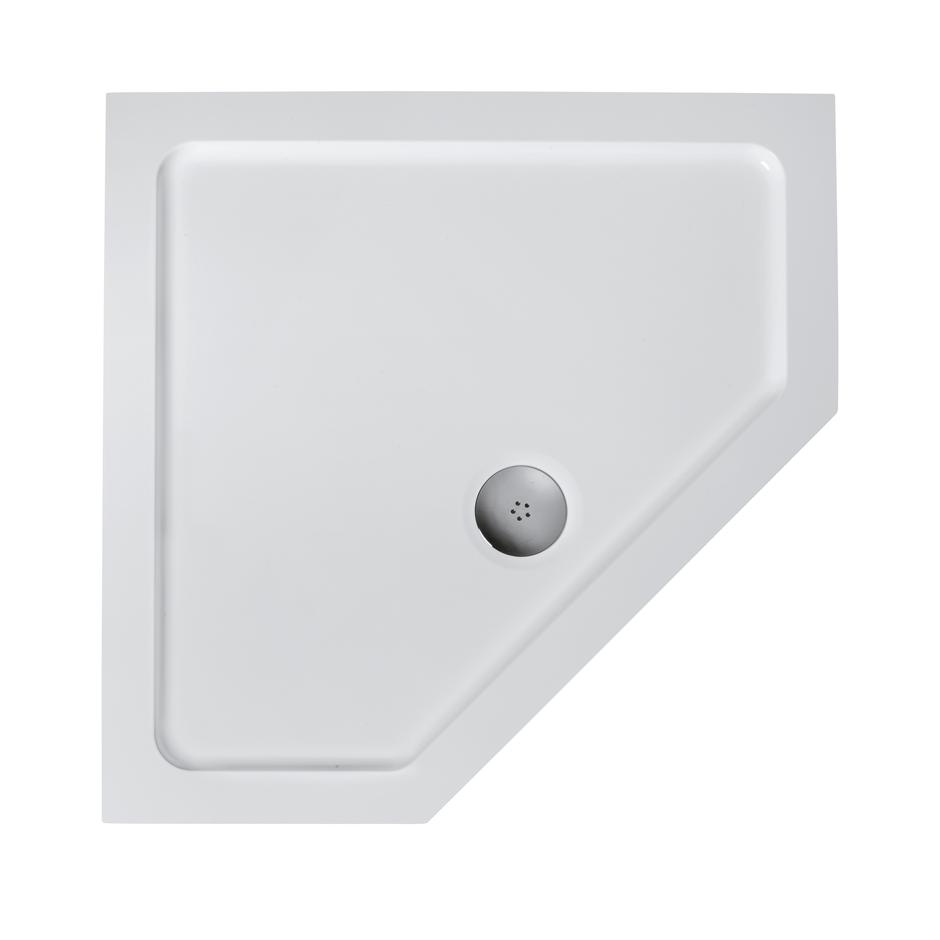 Ideal Standard Simplicity Low Profile Pentagon Flat Top Shower Tray - White - L511101 - TAP 'N' SHOWER