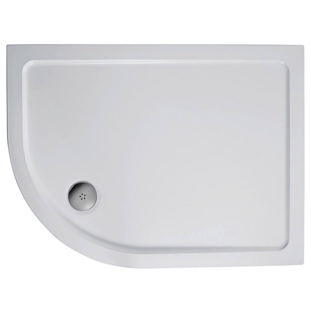 Ideal Standard SIMPLICITY Offset Quadrant Low Profile Shower Tray + Waste Right Handed Flat Top 1000x800mm White - L510501 - TAP 'N' SHOWER