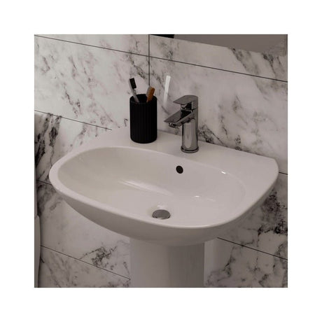 Ideal Standard Tesi Pedestal Basin 1 Tap Hole 500mm - White - T031201 - TAP 'N' SHOWER