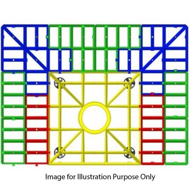 Impey Aqua Grade Modern 3 Way Fall Wetroom Floor Former for Tiled Floors 1800mm x 1200mm - Multi Coloured -  AG180120/3F