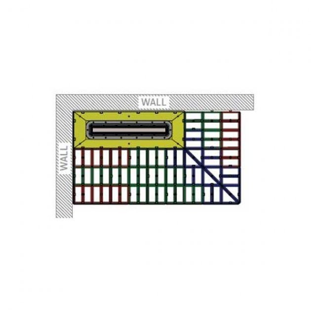 Impey Aqua - Grade Modern 400mm Linear Kit 2 Walls & 2 Falls for Tiled Floors 1500mm x 1200mm - Multi Coloured - AG40L150120/2F - TAP 'N' SHOWER