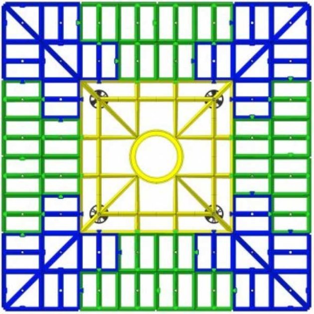 Impey Aqua Grade Modern 4 Way Fall Wetroom Floor Former for Tiled Floors 1200mm x 1200mm - Multi Coloured -  AG120120/4F