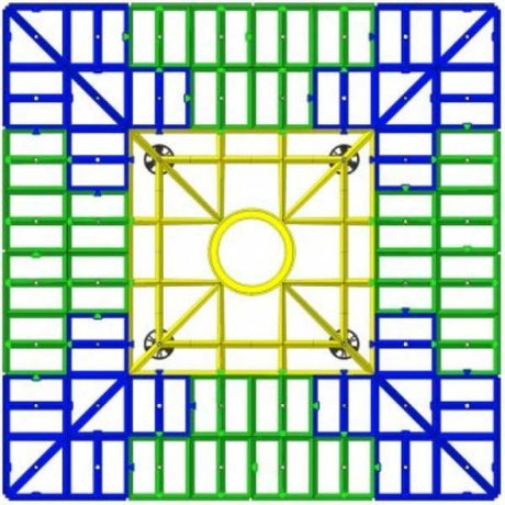 Impey Aqua Grade Modern 4 Way Fall Wetroom Floor Former for Tiled Floors 1200mm x 1200mm - Multi Coloured -  AG120120/4F