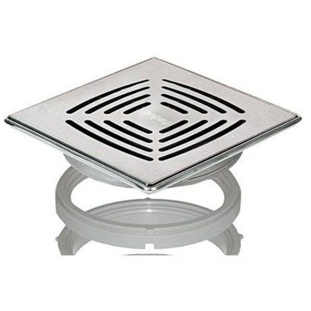 Impey Stainless Steel Grate Tiled Floor Vertical Outlet Gravity Shower Waste Trap  - Chrome - UTT01/V