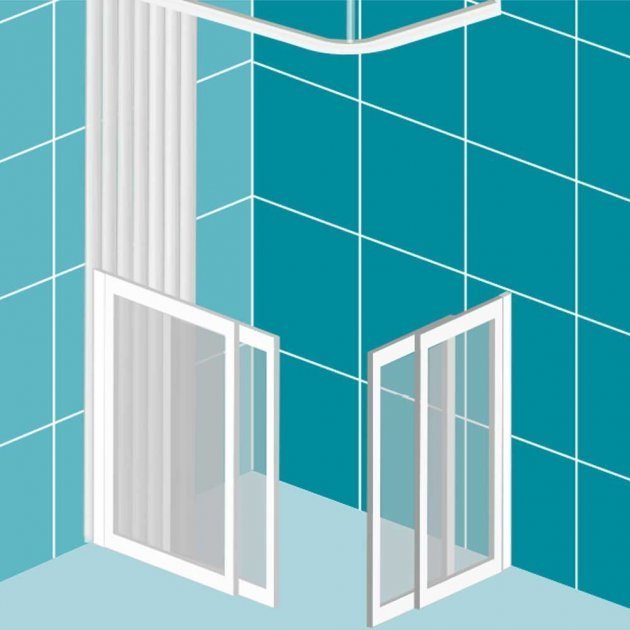 Impey Elevate Left Handed Option 1 Corner Sliding Half Height Door 1300mm x 900mm - White - EL - 1 - 13090W - L - TAP 'N' SHOWER