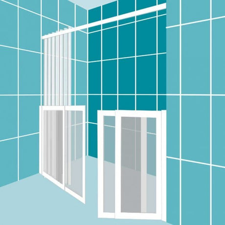 Impey Elevate Non Handed Option 4 Alcove Sliding Half Height Door 1500mm Wide - White - EL-4-150W