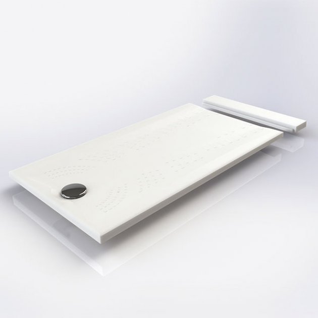 Impey Mantis Modern Rectangular Shower Tray with Waste 1200mm x 700mm - White - MTS12070
