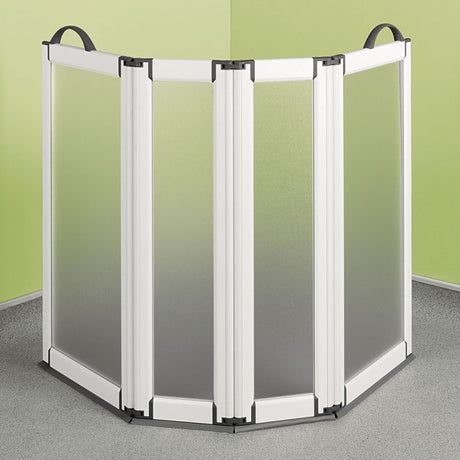 Impey Portable Modern Folding Shower Screen 750mm High x 2x400mm x 2x225mm - White - FG-IPS4W