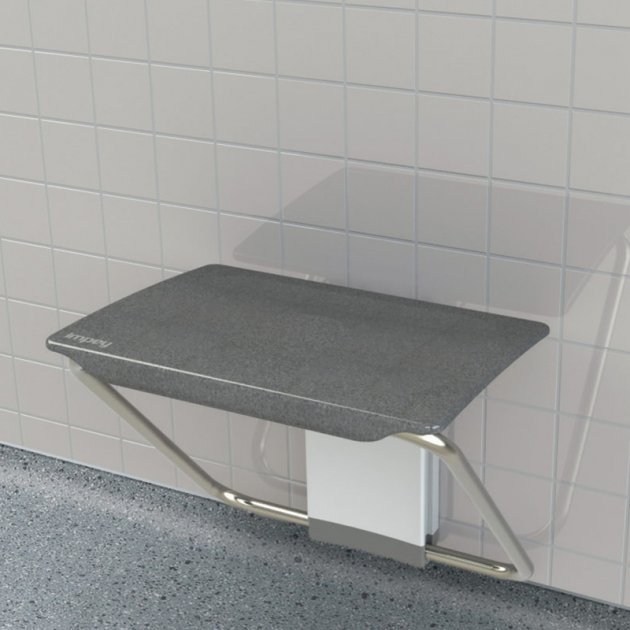 Impey Slimfold Stainless Steel Shower Bench - Black Granite - SFB250WBG - TAP 'N' SHOWER