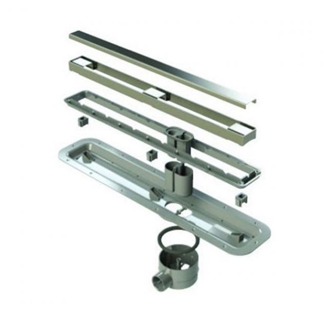 Impey Stand Horizontal Outlet Alone Modern Linear Drain Cover 400mm - Stainless Steel - PSA/LNR40S/H