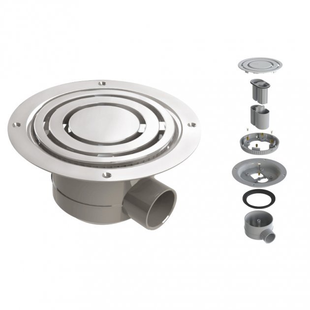 Impey Vinyl Gravity Wet Room Waste with Horizontal Outlet - Chrome - UTVC01/H