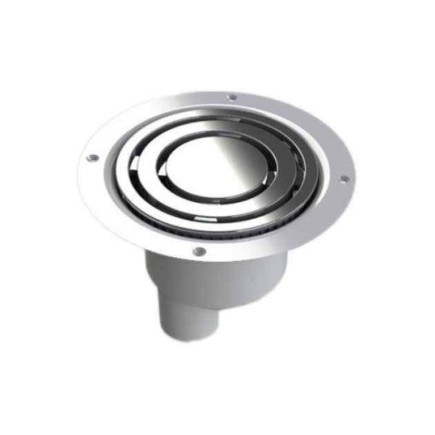 Impey Vinyl Vertical Outlet Gravity Wet Room Waste - Grey - UTVG01/V