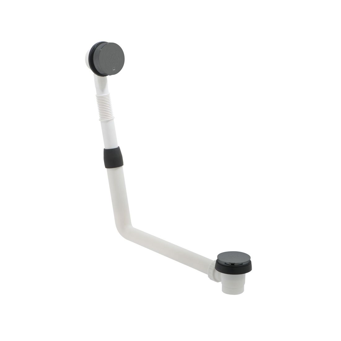 Vado Omika Clic - Clac Round Bath Waste with Overflow - Brushed Black - IND - 71389/RO - BLK - TAP 'N' SHOWER