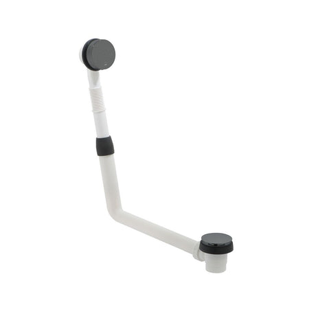 Vado Omika Clic - Clac Round Bath Waste with Overflow - Brushed Black - IND - 71389/RO - BLK - TAP 'N' SHOWER