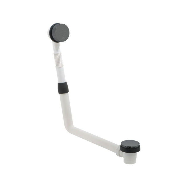 Vado Omika Clic - Clac Round Bath Waste with Overflow - Brushed Black - IND - 71389/RO - BLK - TAP 'N' SHOWER