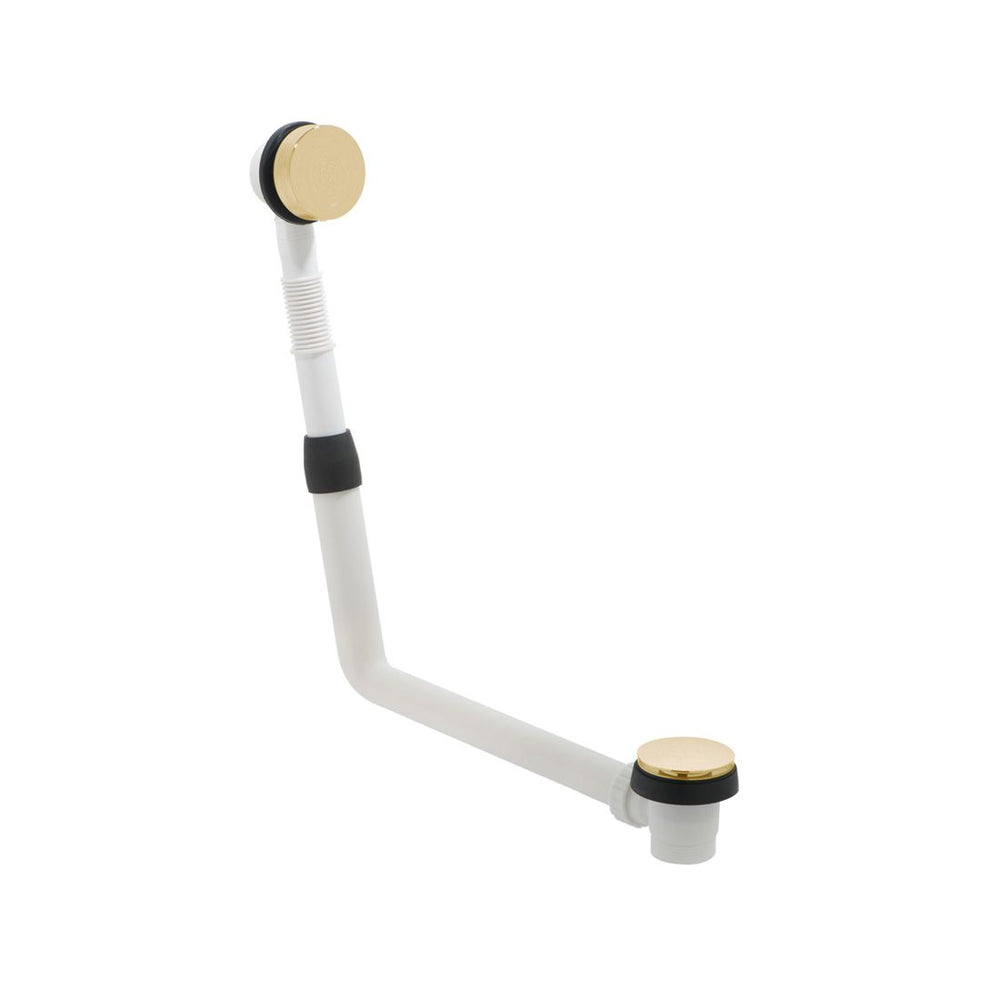 Vado Clic - Clac Round Bath Waste with Overflow - Brushed Gold - IND - 71389/RO - BRG - TAP 'N' SHOWER