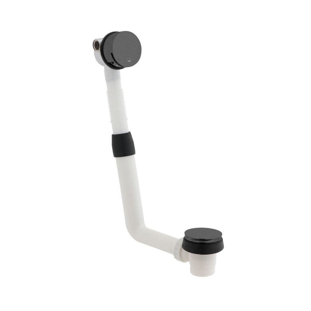 Vado Wastes & Fittings Push Type Bath Filler Waste And Overflow - Brushed Black - IND - 81389/RO - BLK - TAP 'N' SHOWER