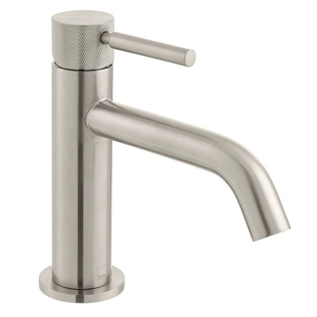 Vado Knurled Accents Slimline Mono Basin Mixer Tap - Brushed Nickel - IND - ORI200/SB - BRNK - TAP 'N' SHOWER