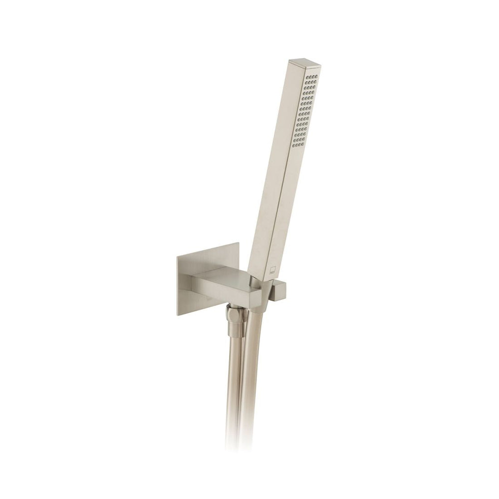 Vado Showering Solutions Square Single Function Mini Shower Kit with Integrated Outlet and Wall Mounted Bracket - Brushed Nickel - IND - SFMKWO/SQ - BRN - TAP 'N' SHOWER