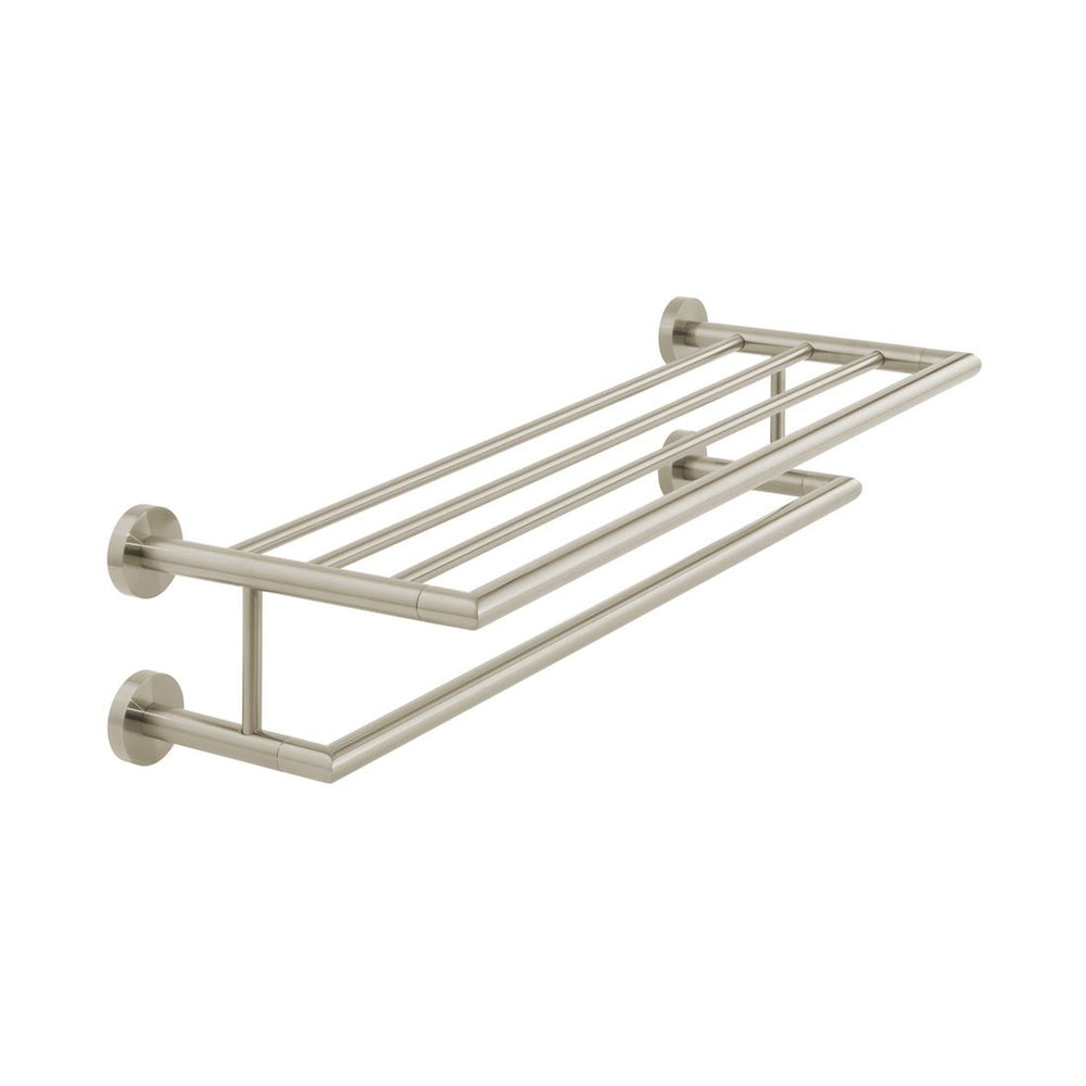 Vado Spa Towel Shelf with Towel Rail 600mm - Brushed Nickel - IND - SPA185B - BRN - TAP 'N' SHOWER