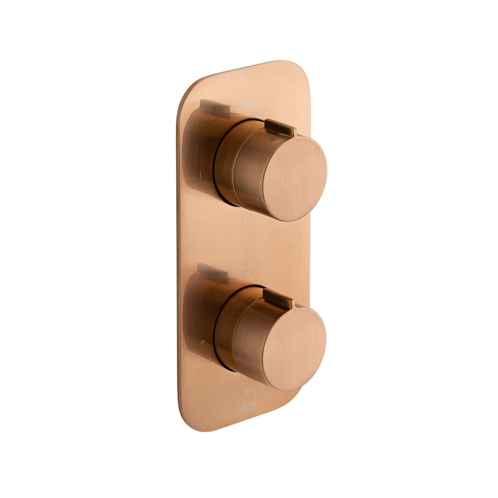 Vado Tablet Altitude 2 Outlet Thermostatic Shower Valve with All - Flow Function - Brushed Bronze - IND - T148/2 - ALT - BRZ - TAP 'N' SHOWER